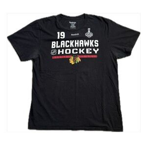 Vintage Reebok Black Blackhawks Hockey Tee